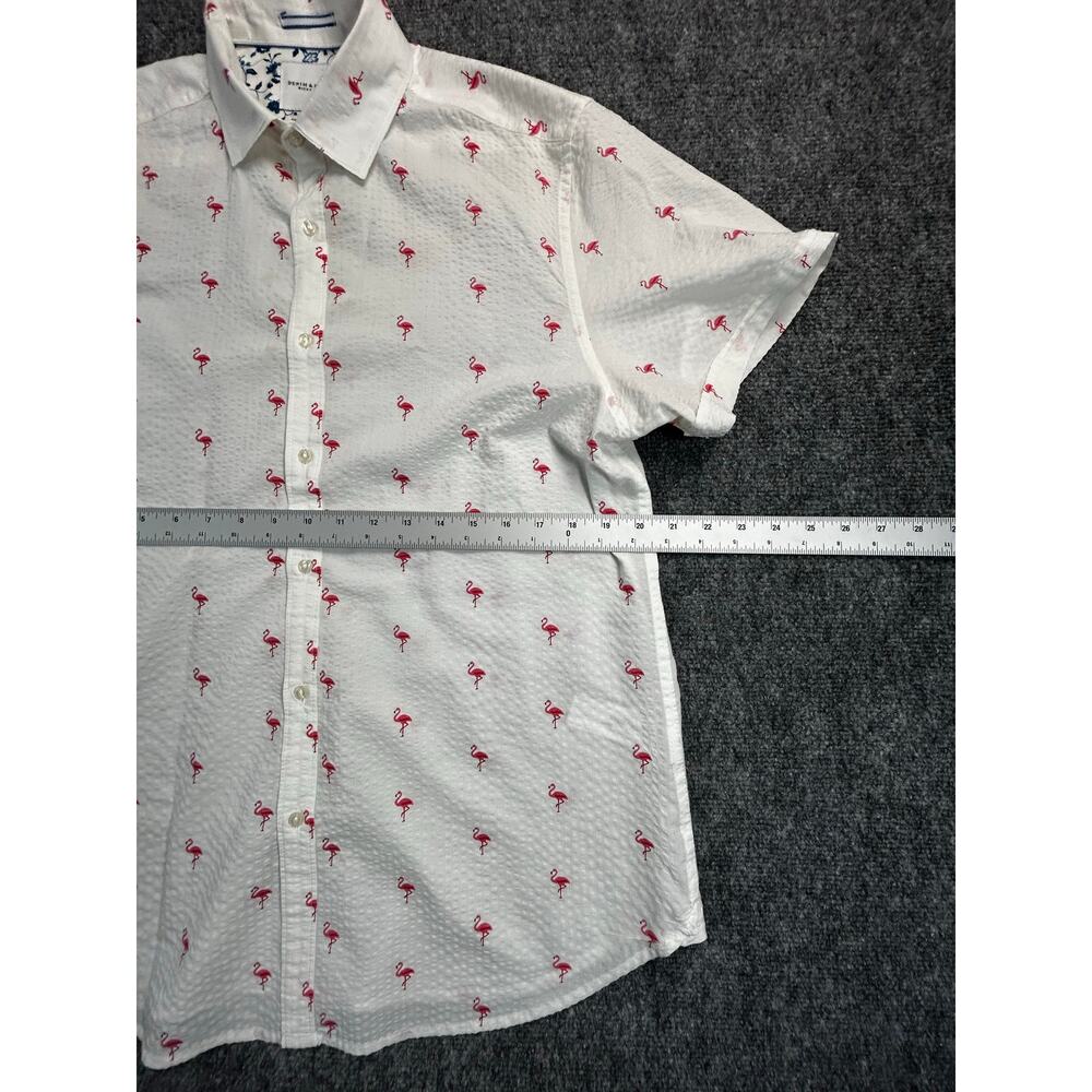 Denim & Flower Ricky Singh Flamingo Camp Shirt Men's Medium White Button Up - Picture 6 of 6